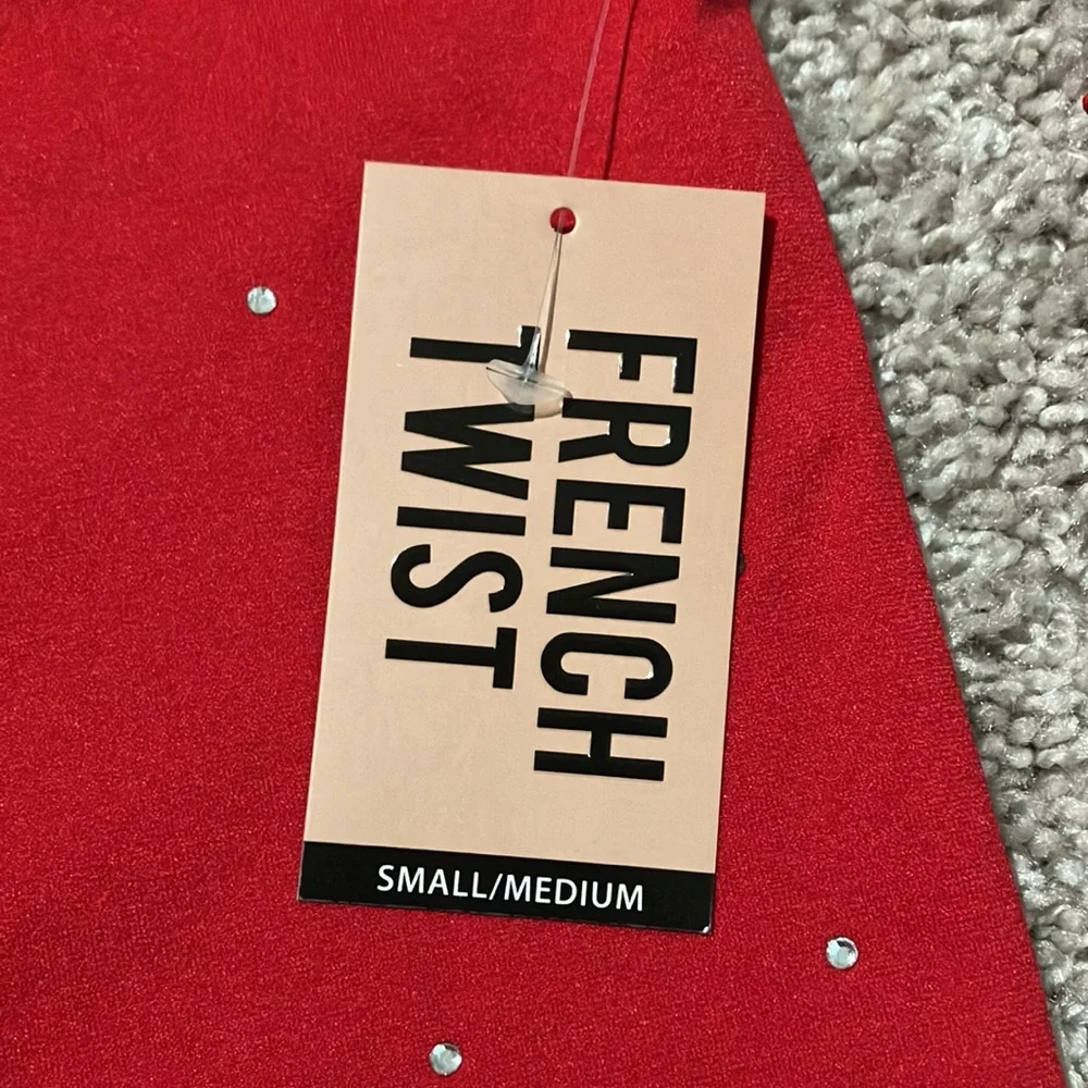 Red Rhinestone Crop Top - Picture 4 of 8